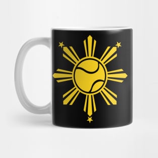 CoVA Tennis - Coastal Virginia Tennis Ball and Beach Waves Logo Design with Philippines Sun and Stars Mug